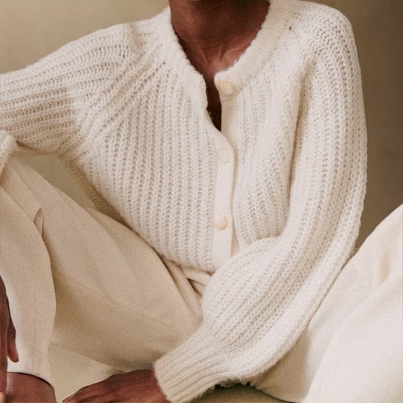 Sezane Sweaters - Sezane Emile Cardigan in Ecru (White) Women’s Size Small
